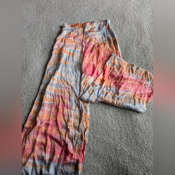 Young Fabulous & Broke Tie-Dye Wide Leg Pants - Pink, Orange, Blue - Picture 3 of 8